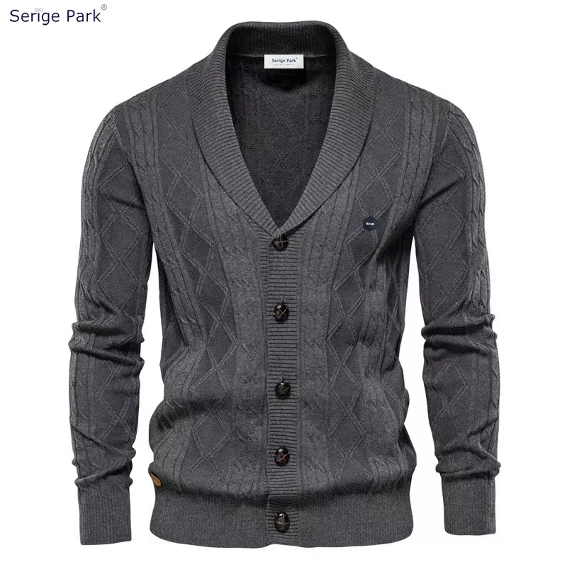 

Serige Park Men Sweater Designer Buttons Cardigan Luxury Solid Spring And Autumn Eden Men's Jacket Casual Dropshipping