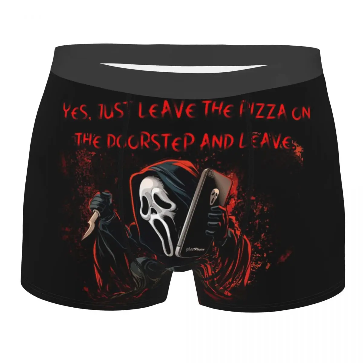 

Scream Halloween Movie Underwear Men Sexy Print Custom Horror Ghost Screaming Grimace Boxer Shorts Panties