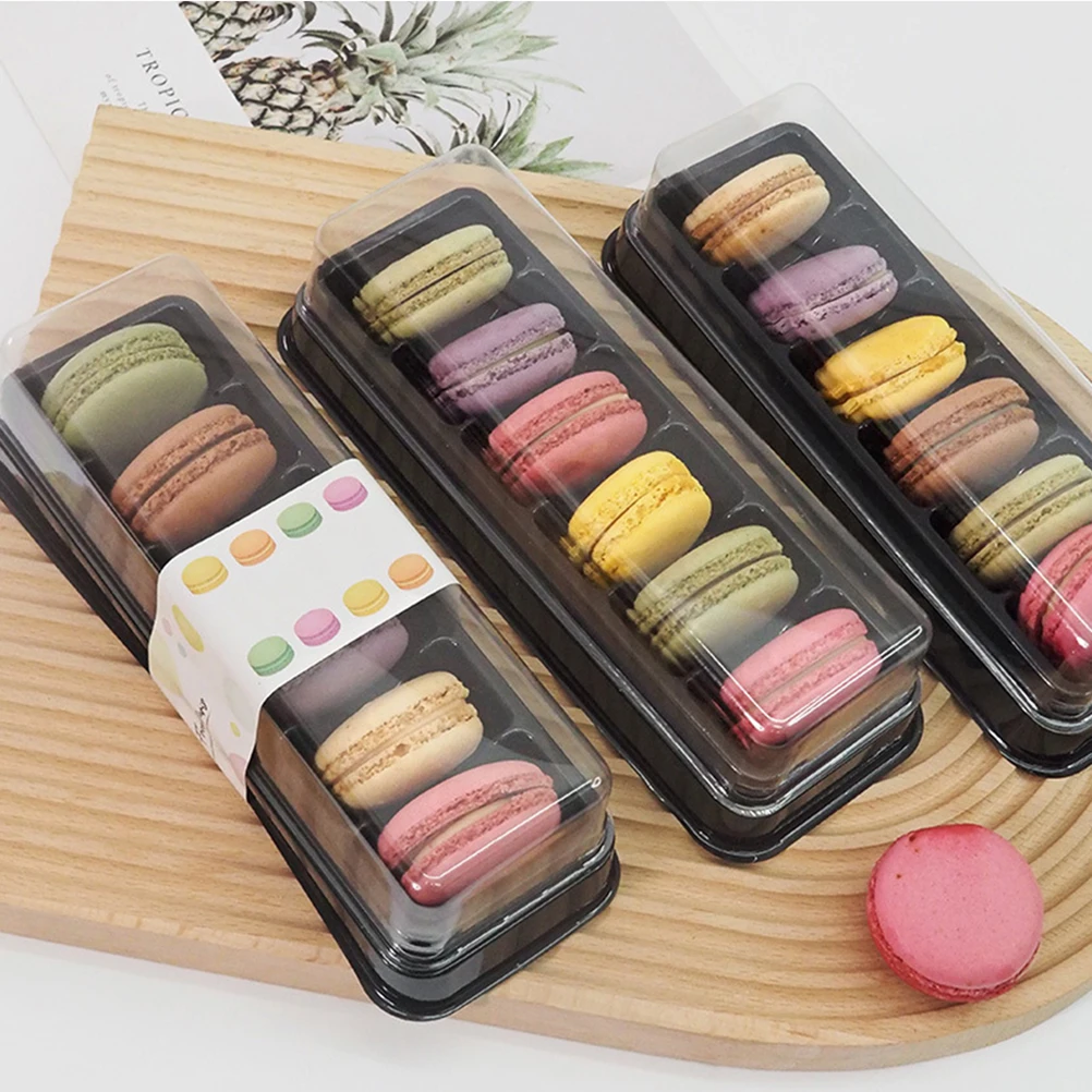 

Box Boxes Mini Container Cake Gift Trays Candy Macarons Plastic Macaron Chocolate Packaging Clear Favor Cookie Party Snack