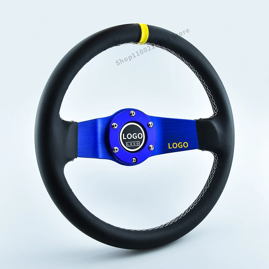 Универсальное и стильное рулевое колесо 13 дюймов/330 мм синее спицевое Спортивное