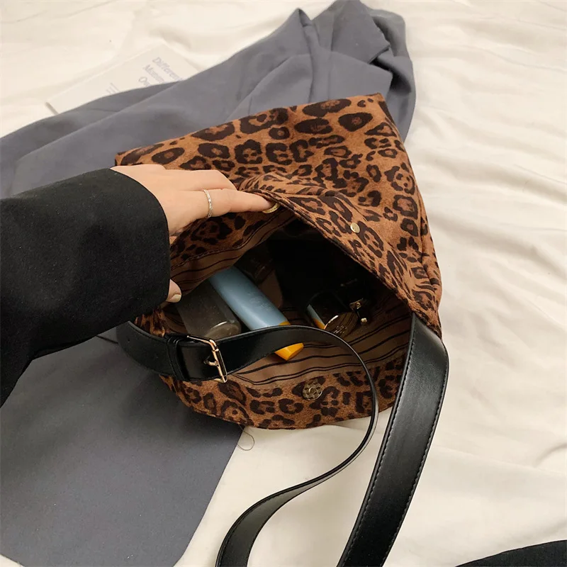 Женская сумка-тоут с леопардовым принтом в стиле ретро 2025 г. регулируемые лямки