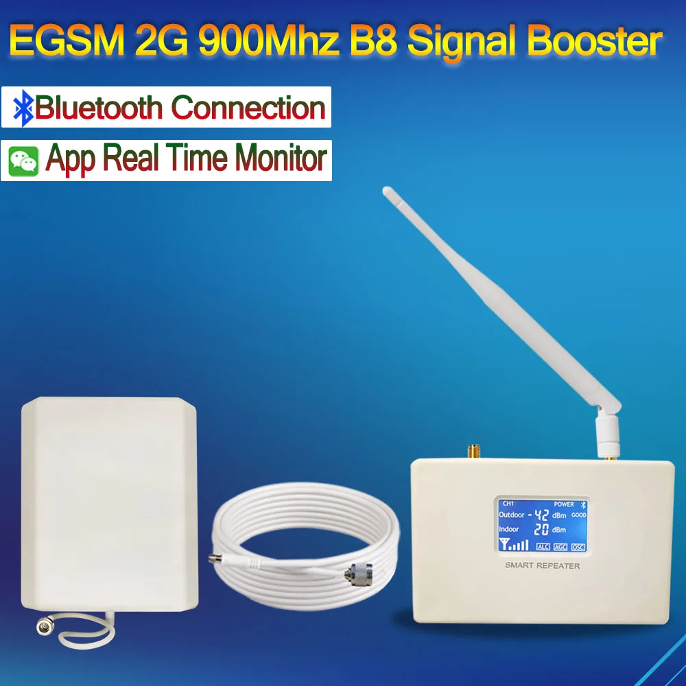 EGSM 900Mhz Signal Booster B8 Repeater 2G 3G 4G  Signal Amplifier GSM Celullar Bluetooth App Management