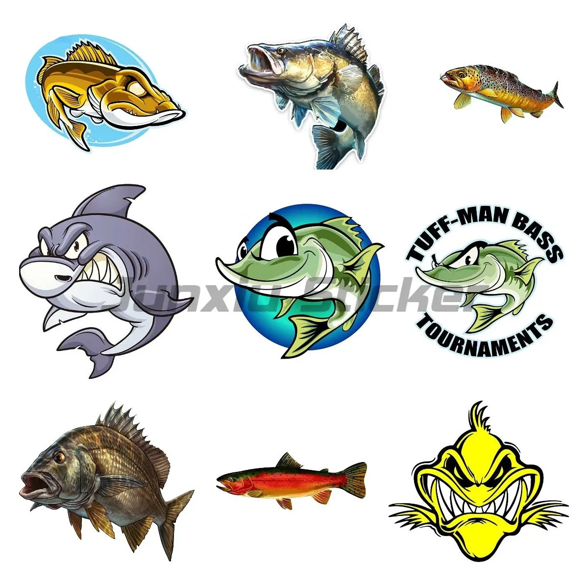 

Креативная Автомобильная наклейка с рыбками для спорта на открытом воздухе, для Go, рыбалки, автомобилей и мотоциклов, водонепроницаемая, каяк, лодка, ПВХ наклейка