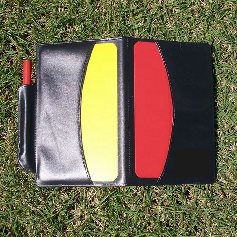 1pc Sports Soccer Referee Red and Yellow Card With Holster Notebook Pencil Official Football Match players Coach Recording Foul