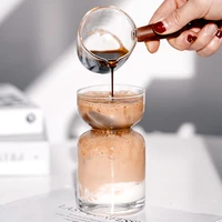 ins hourglass cup for coffee wine beer milk water boba tea kawaii korean clear nordic glass cup drinking glass birthday gift
