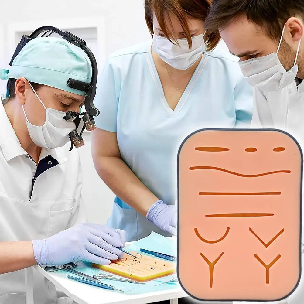 

2021 Surgical Suture Kit Pad Silicone Fake Skin Suture Practice Model Material Training L5g8