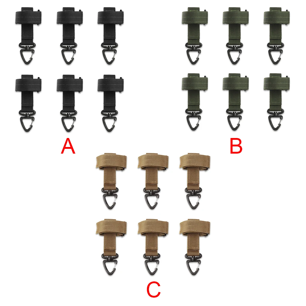 

Pack of 6 Belt Hook Outdoor Backpacking Waistband Hanger Storage Buckle