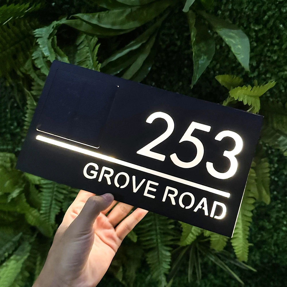 Персонализированный светодиодный солнечный внешний номер дома уличная