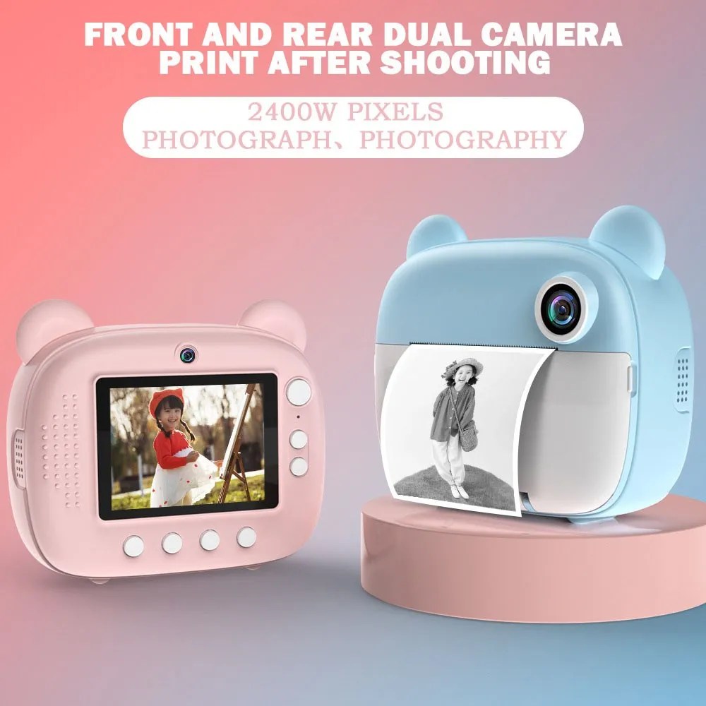 Children's Instant Print Camera With Thermal Printer Kid Digital Photo Camera Girl's Toy Child Camera Video Boy's Birthday Gift