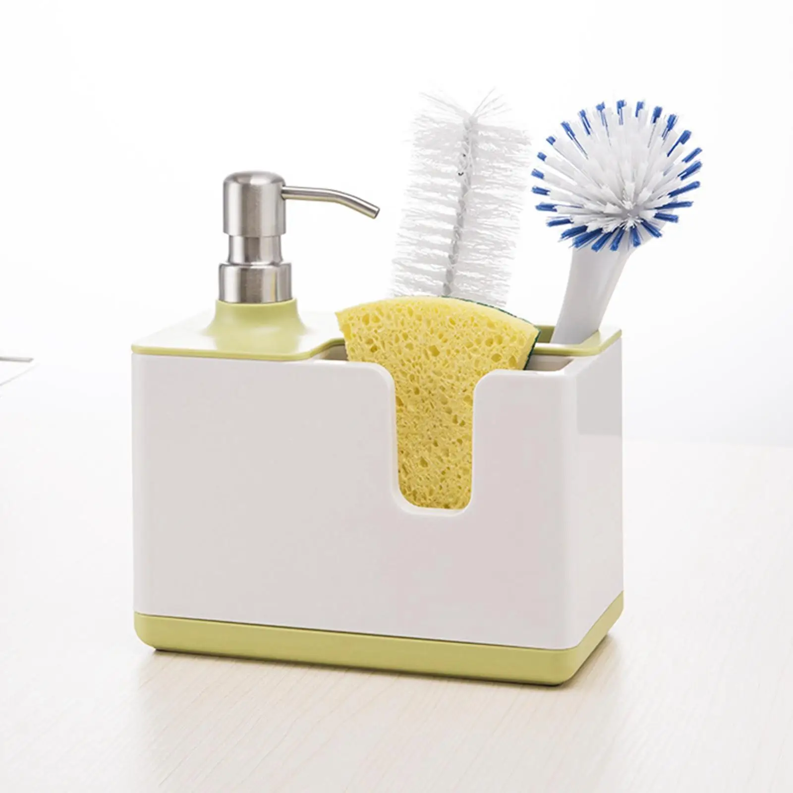 

Liquid Soap Pump Dispenser and Sponge Holder Liquid Soap Dispenser & Sponge Holder for Sponges Countertop Bathroom Kitchen