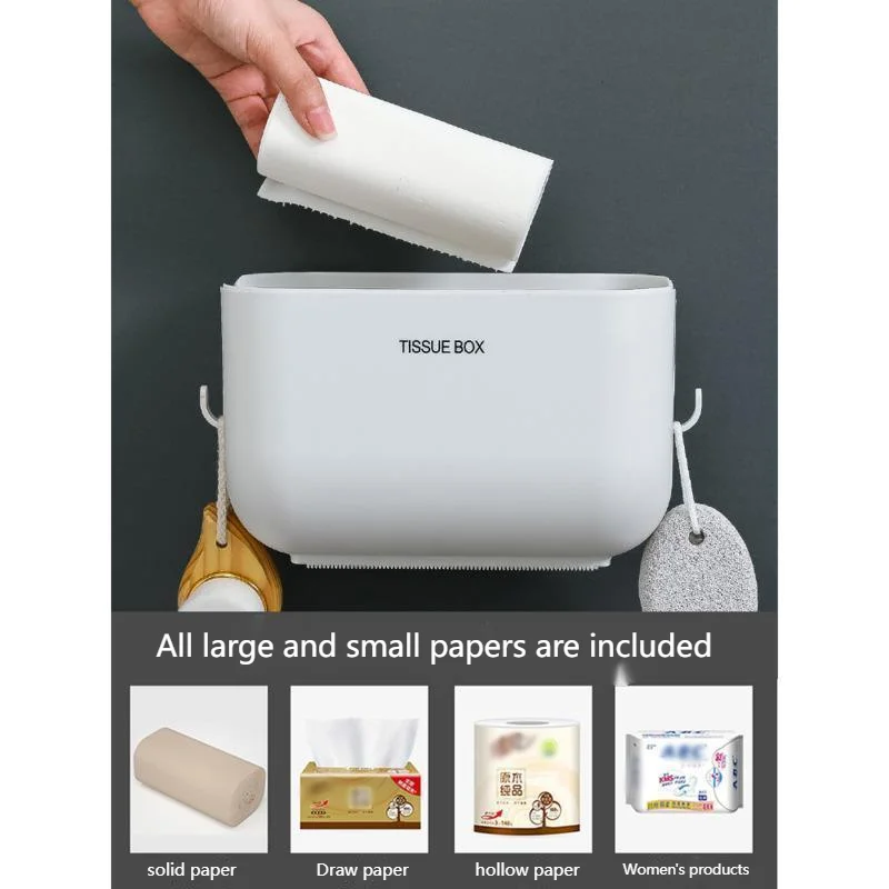 Коробка для туалетной бумаги без перфорации водонепроницаемая настенная