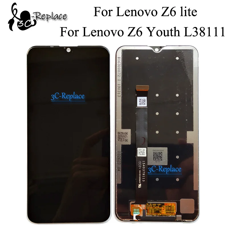 Оригинальный черный 6 3 дюймов для Lenovo Z6 lite / Youth L38111 Полный ЖК-дисплей сенсорный