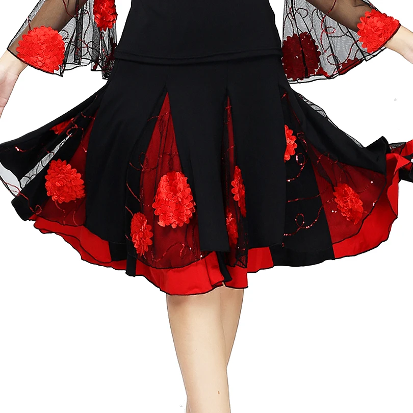 

Female Ladies Ballroom Dance Skirt Women Modern Standard Waltz Performance Skirt Stage Latin Salsa Rumba Elastic Waistband #2625