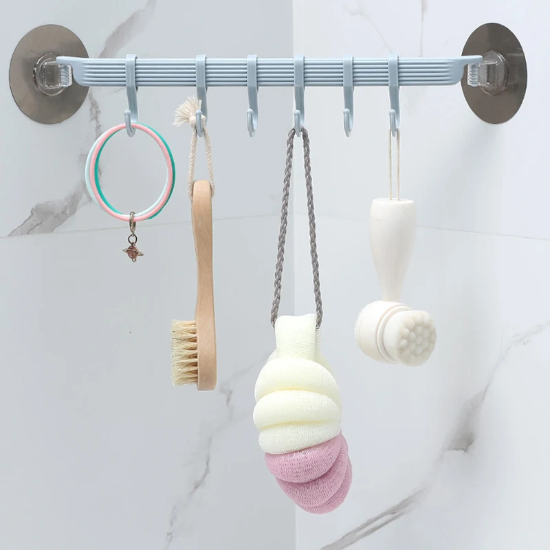 

Organizer Hook Plastic Bathroom Sucker Vacuum Frame Towel Double Adjustable Wall Tool Shelves Flexible Cupboard Holder Hanger