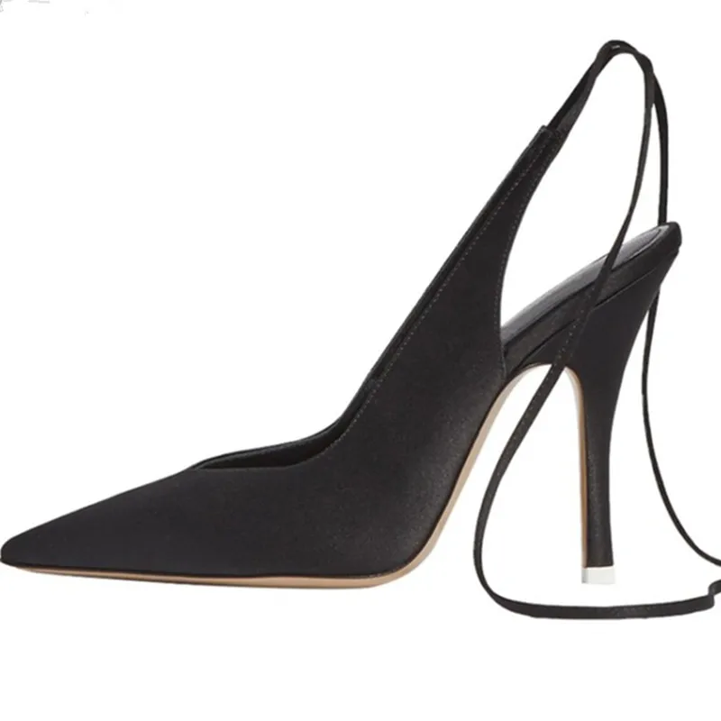 European and American ladies spring new pointed high heels strappy women's evening dress party shoes