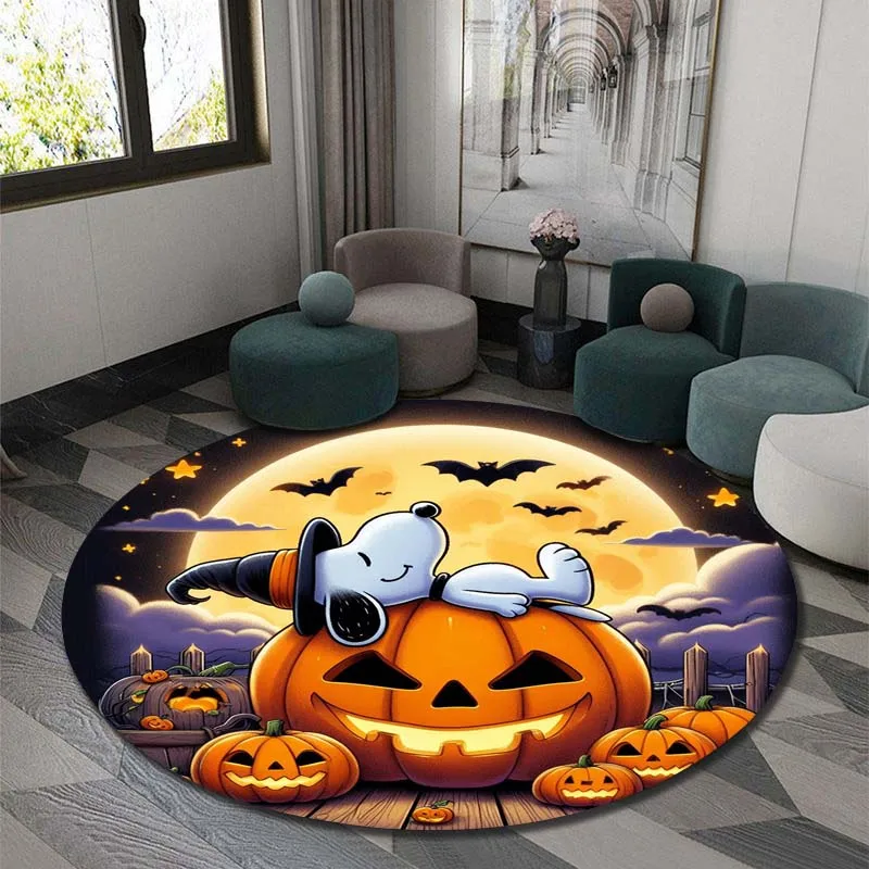 Круглый ковер с принтом Снупи на праздник Хэллоуин спальня гостиная коврик для