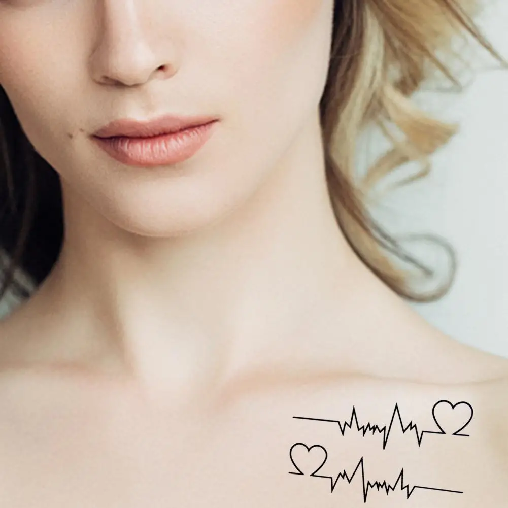 

Waterproof Temporary Body Love Wave Tattoo Sticker Fashion Decoration for Unisex