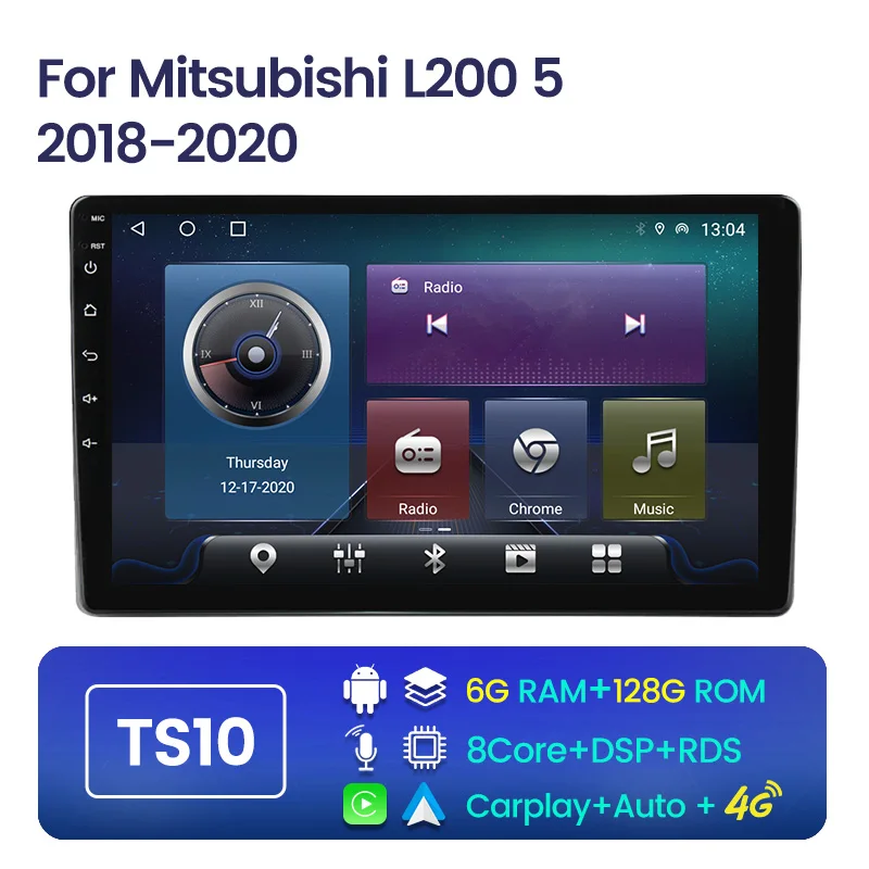 Автомагнитола Octa Core мультимедийный видеоплеер для Mitsubishi Pajero L200 5 2018 2019 2020 Android11