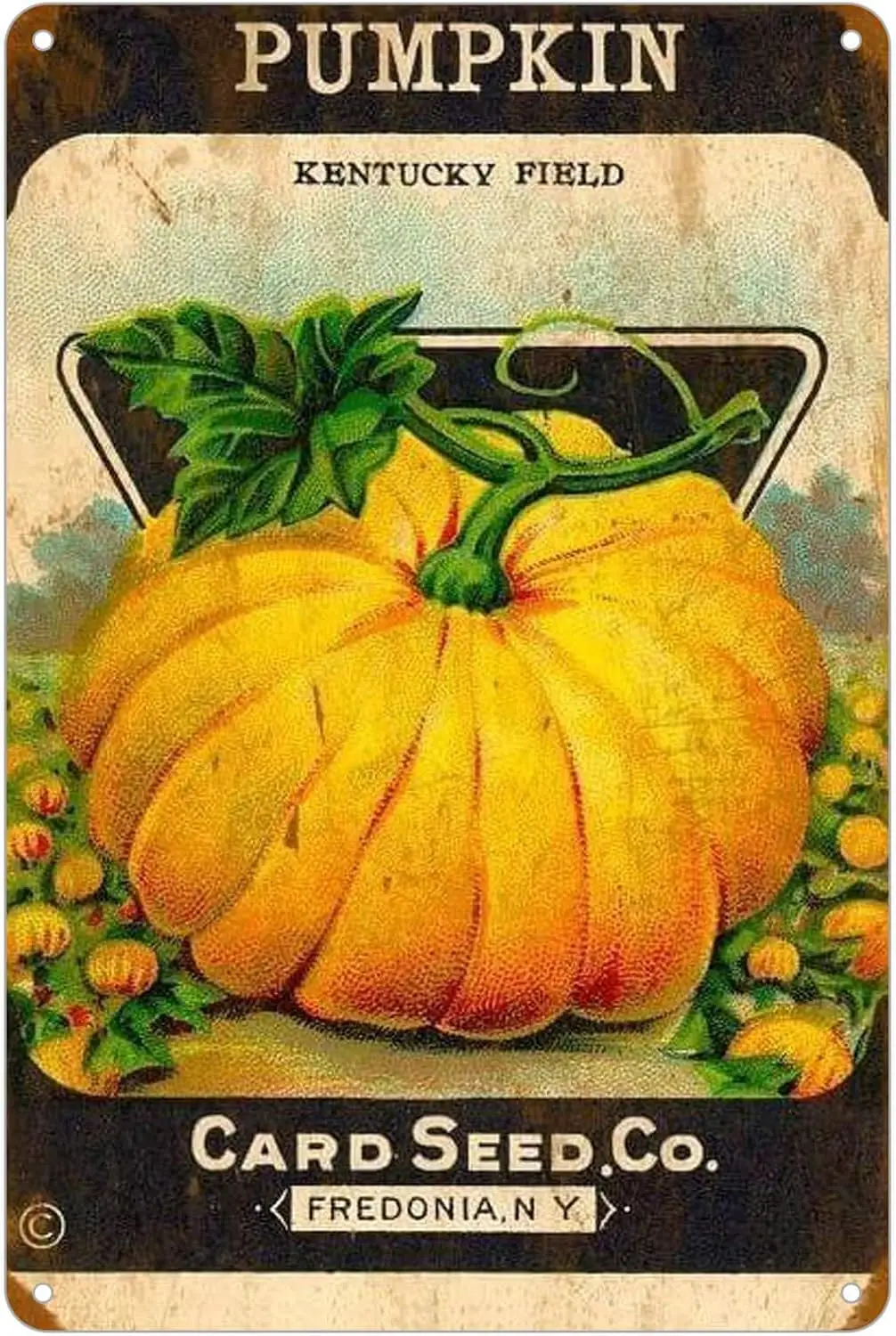 KENSLO Metl Tn Sgns Hlloween Pumpkn Crd Seed Vntge постер для Frm Pub Grge Ktchen домашний декор Decortve Wll 8x12 nches