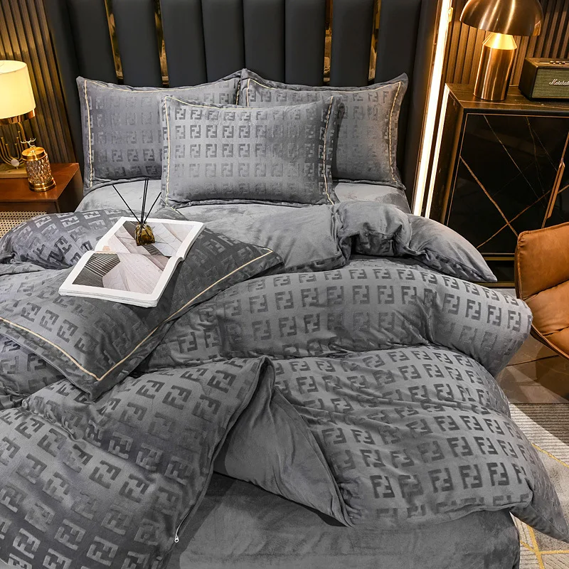 Новый роскошный 3D Пушистый Плюшевый Кристальный Бархатный комплект постельного