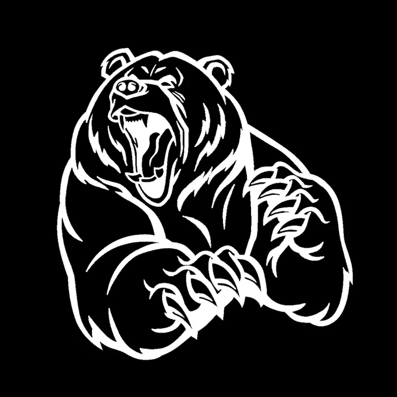 Забавные животные злый коричневый медведь наклейка на автомобиль украшение