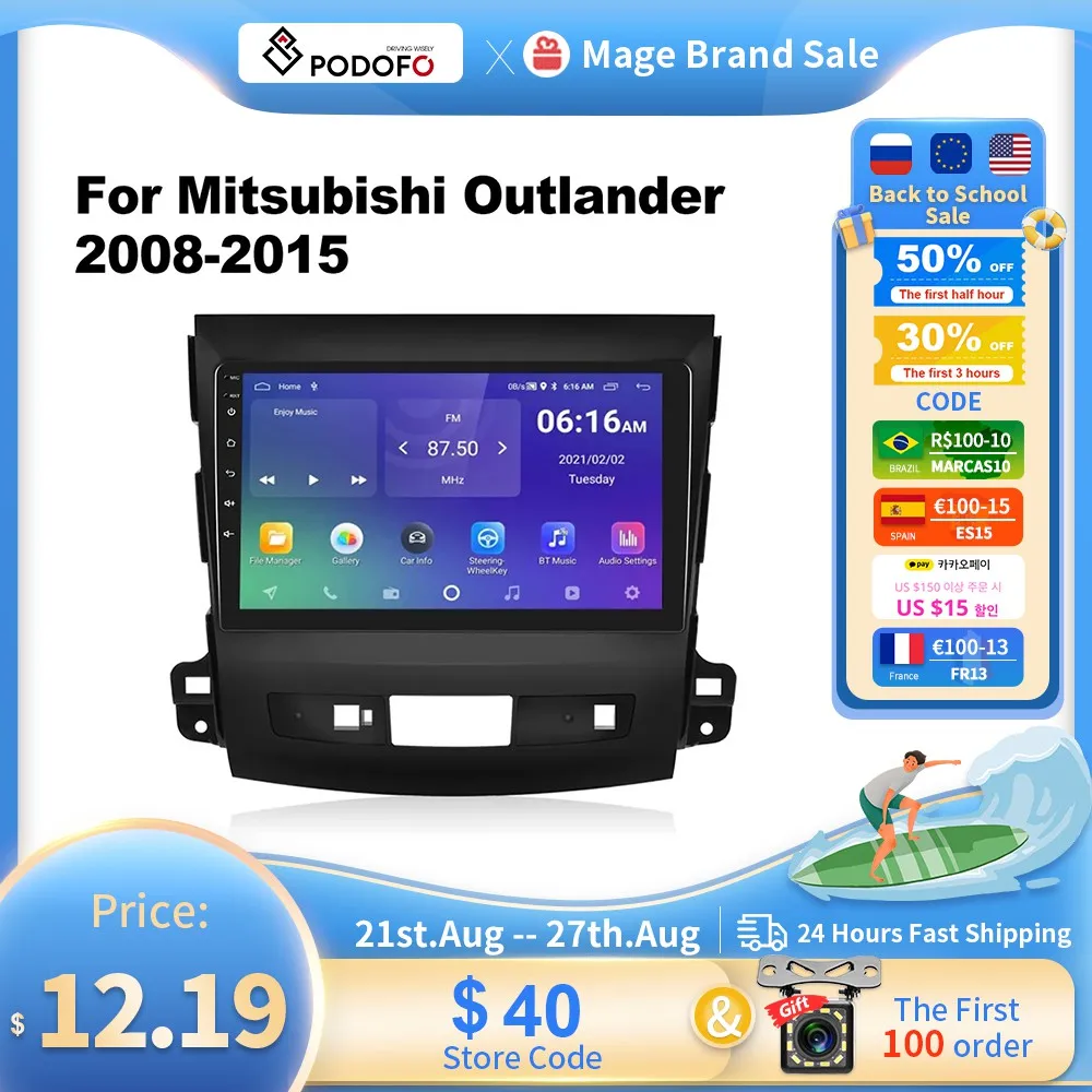 Multimidia Player For Mitsubishi Outlander 2008-2015 Carplay 2din Autoradio Navigation Gps 2din