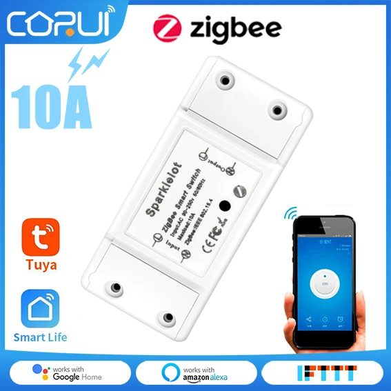 

Умный светильник ель света CORUI ZigBee3.0, 10 А, универсальный таймер выключателя, приложение для беспроводного дистанционного управления, работает с Alexa Google Home