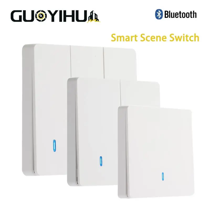 

1/2/3 Gang Smart Scene Switch Wireless Bluetooth-Compatible Remote Controller Sticker Switch Work With Alexa Echo Voice Control