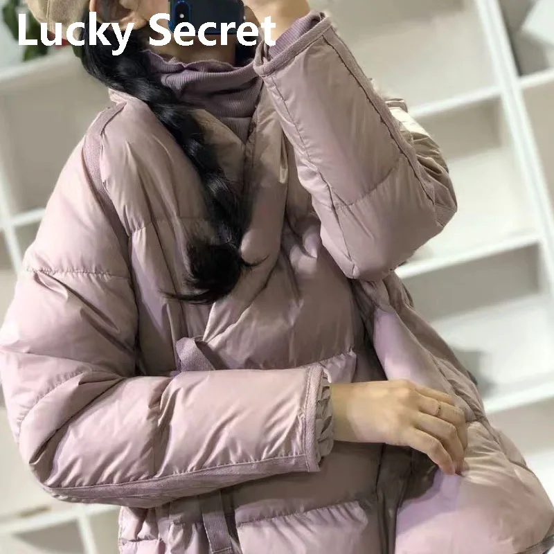 2022 retro art new style slant-lapel light down jacket women winter short baggy bread jacket Women's winter jacket down coats