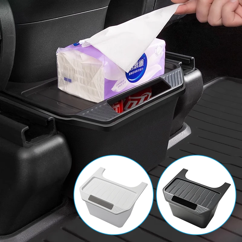 

Best Car Center Console Storage Box TPE Organizer Box with Cover Trash Can Under Seat For Tesla Model Y Auto Interior Styling