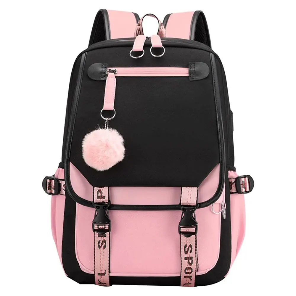School Backpack Girls Bookbag, Heavy Duty Kids Backpack 21L Children Schoolbag Bookbag with USB Charge Port