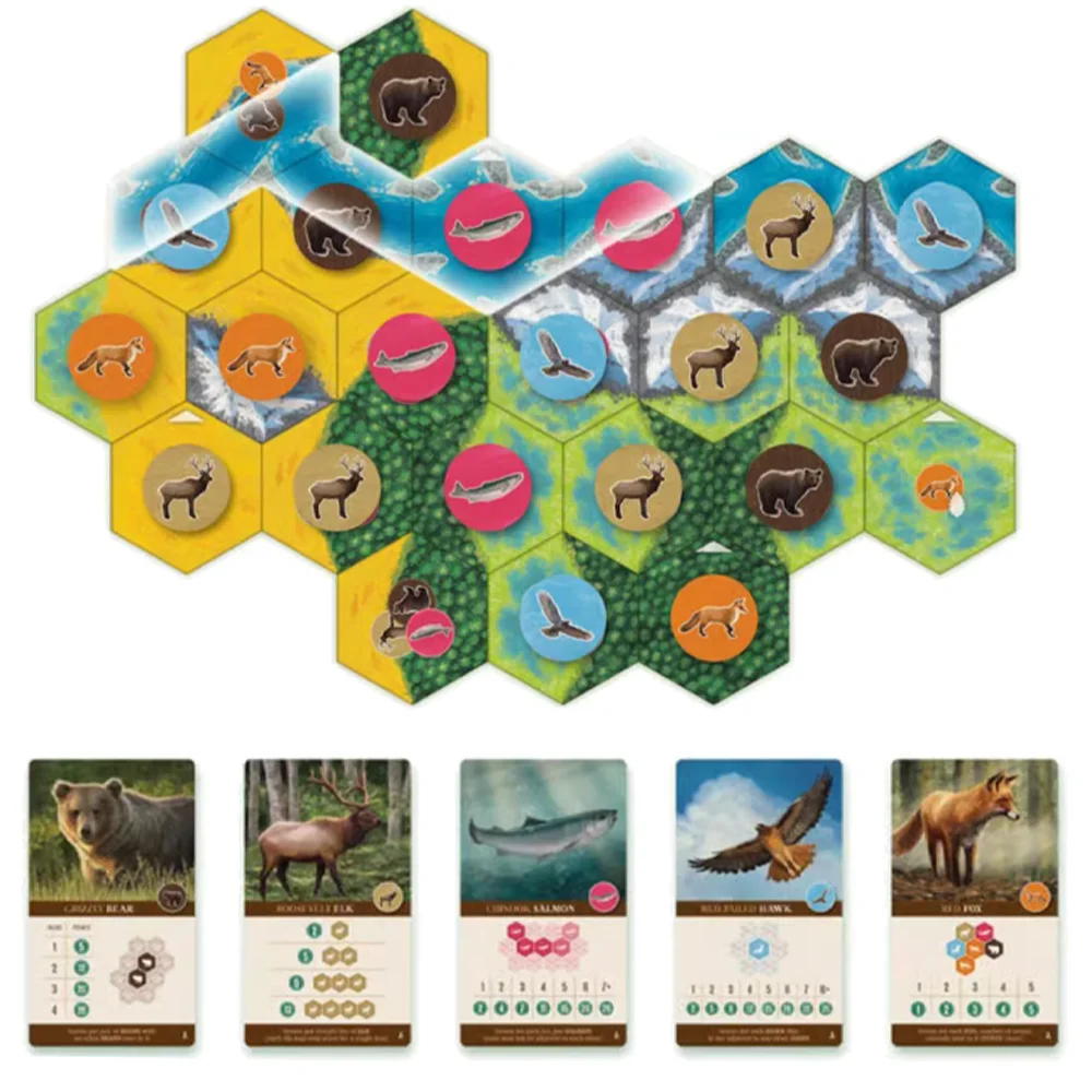 BGG Cascadia Dobler топ десять настольных игр версия Ks для семьи, друзей, детской стратегии, ролевых игр, карт, игра, площадка, коллекционные подарки (art.: 3920c2994499c) - 3920c2994499c