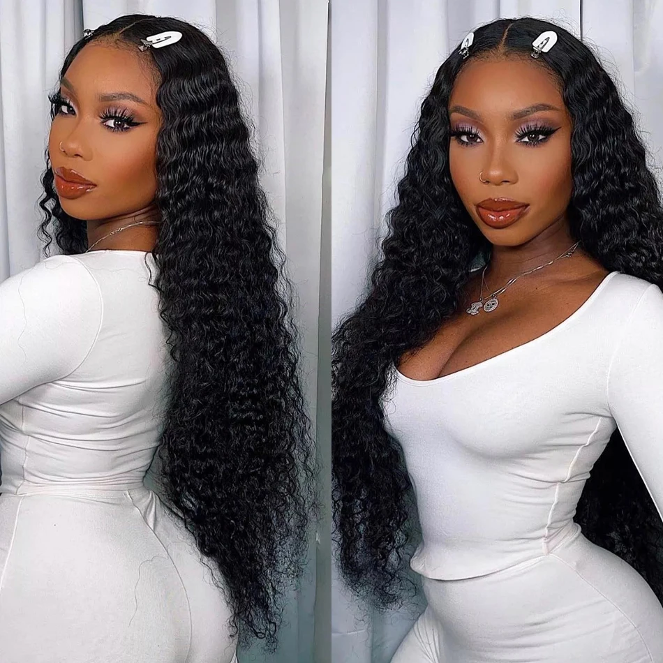 Indian Deep Curly Wig Human Hair 250 Density HD Lace Frontal Wig For Black Women 13x6 Deep Curly Lace Front Wig  5x5 Closure Wig