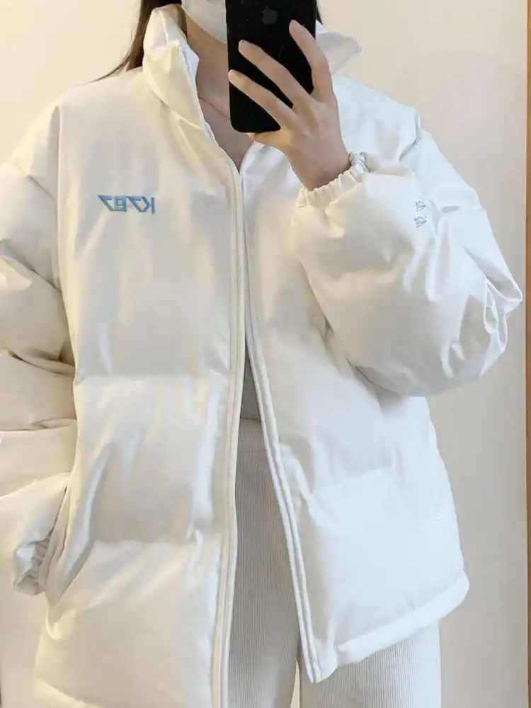 2023 New Women Three Smell Fish Fish Korean Drama PU Leather Coat Cotton-Padded Jacket Female Winter Thicken Thermal Loose