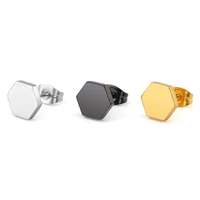 simple and exquisite hexagonal geometric earrings titanium steel stainless steel anti allergy earrings are hot selling products