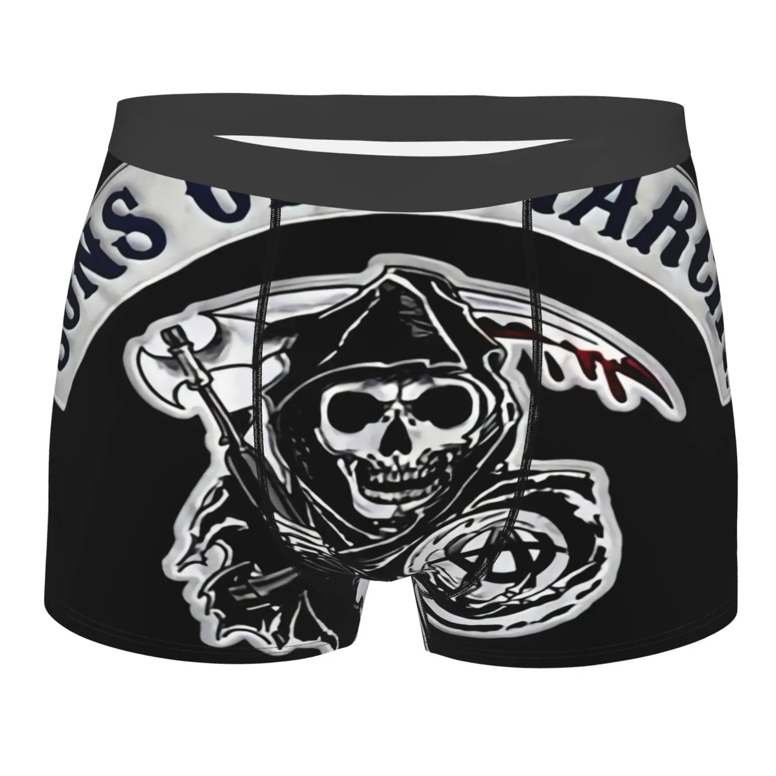 

Трусы-боксеры мужские из полиэстера, пикантное нижнее белье для сынов анархии, кровавый серп, космическое нижнее белье для мужчин и женщин