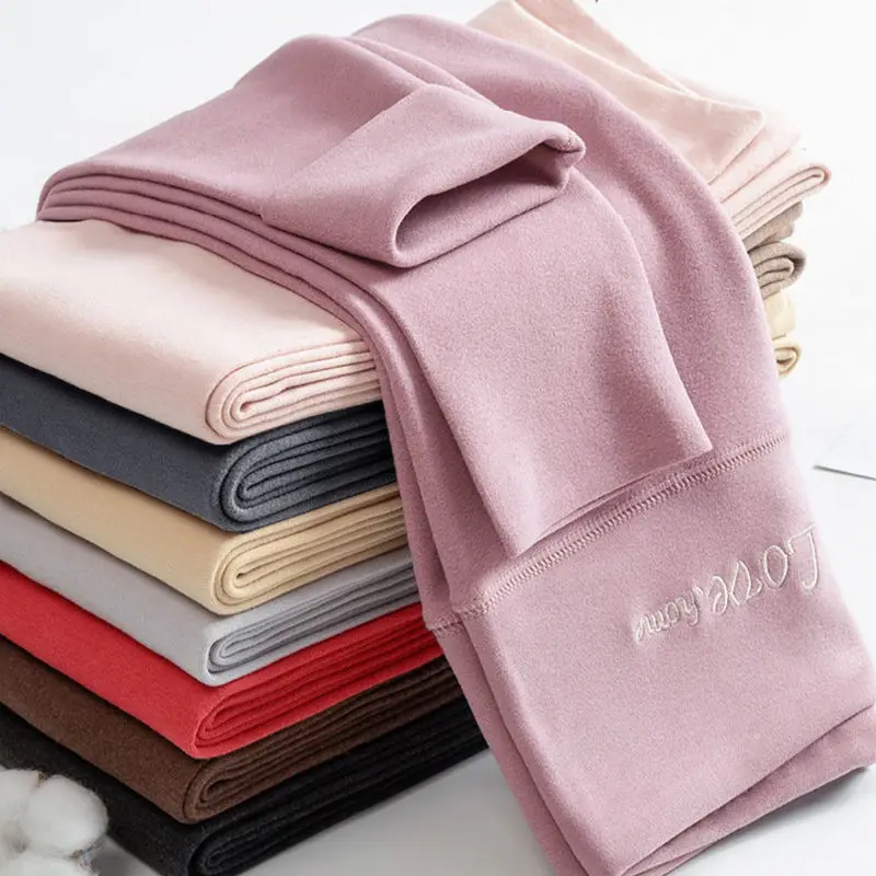 Winter Leggings for Women High Waist Thick Velvet Stretch Leggings Pink Warm Office Lady Leggings Ropa De Mujer Stacked Leggings