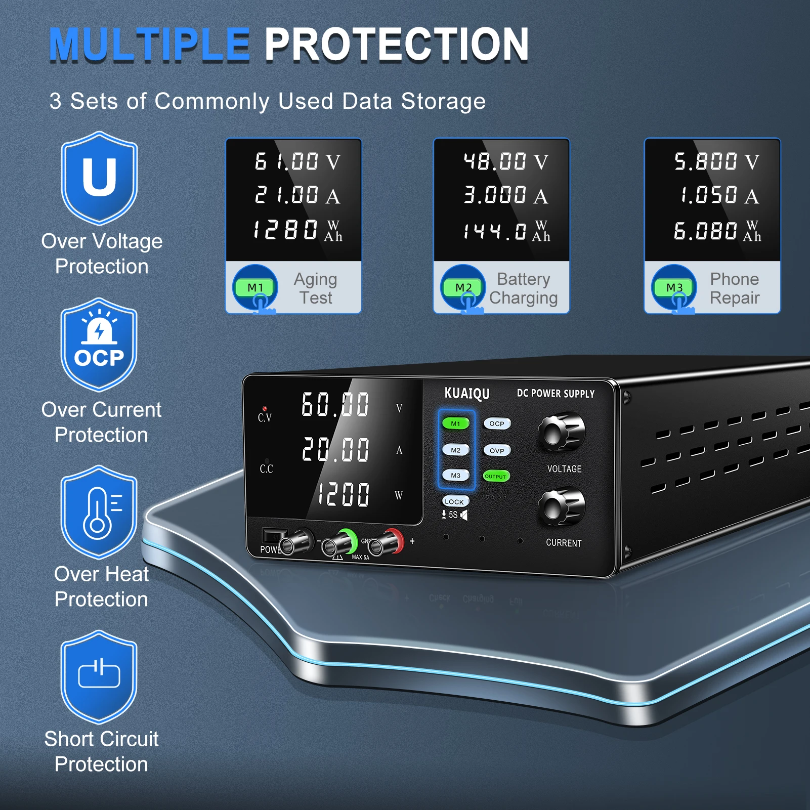 Регулируемый источник питания с батареей OCP выключателем памятью лабораторным