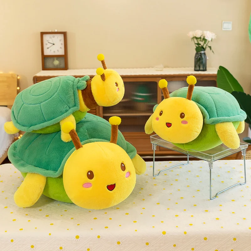 

40-75cm Kawaii Plush Bee Tortoise Creative Toy Stuffed Soft Plushie Removable Bee Sea Turtle Pillow Doll Toys for Kids Girl Gift
