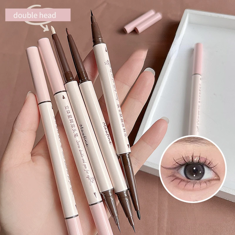 

Liquid Lying Silkworm Pen Matte Brown Black Eyeliner Highlighter Pencil Eyeliner Gel Pen 2 IN1 Eyeshadow Stick Waterproof Makeup