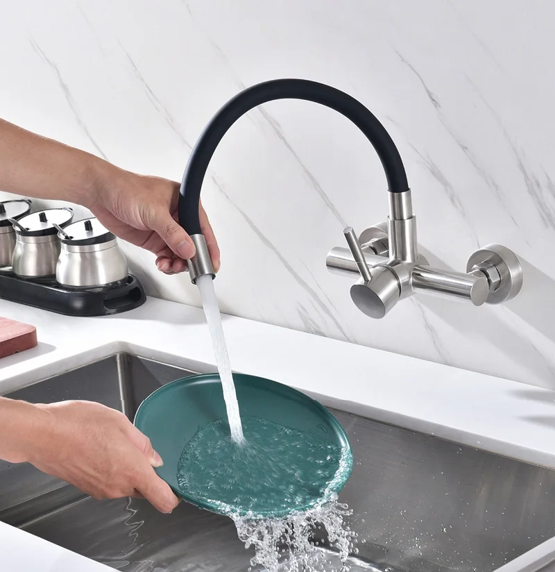 Кухонный смеситель из нержавеющей стали универсальный телескопический