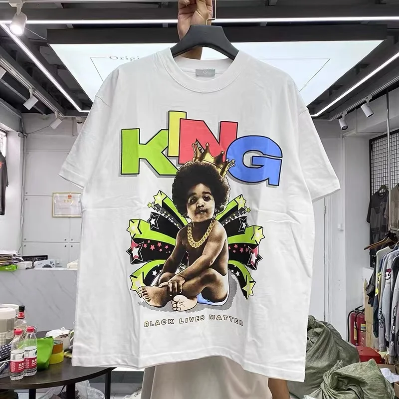 

Black kid print, oversize, Polo Neck, t-shirt