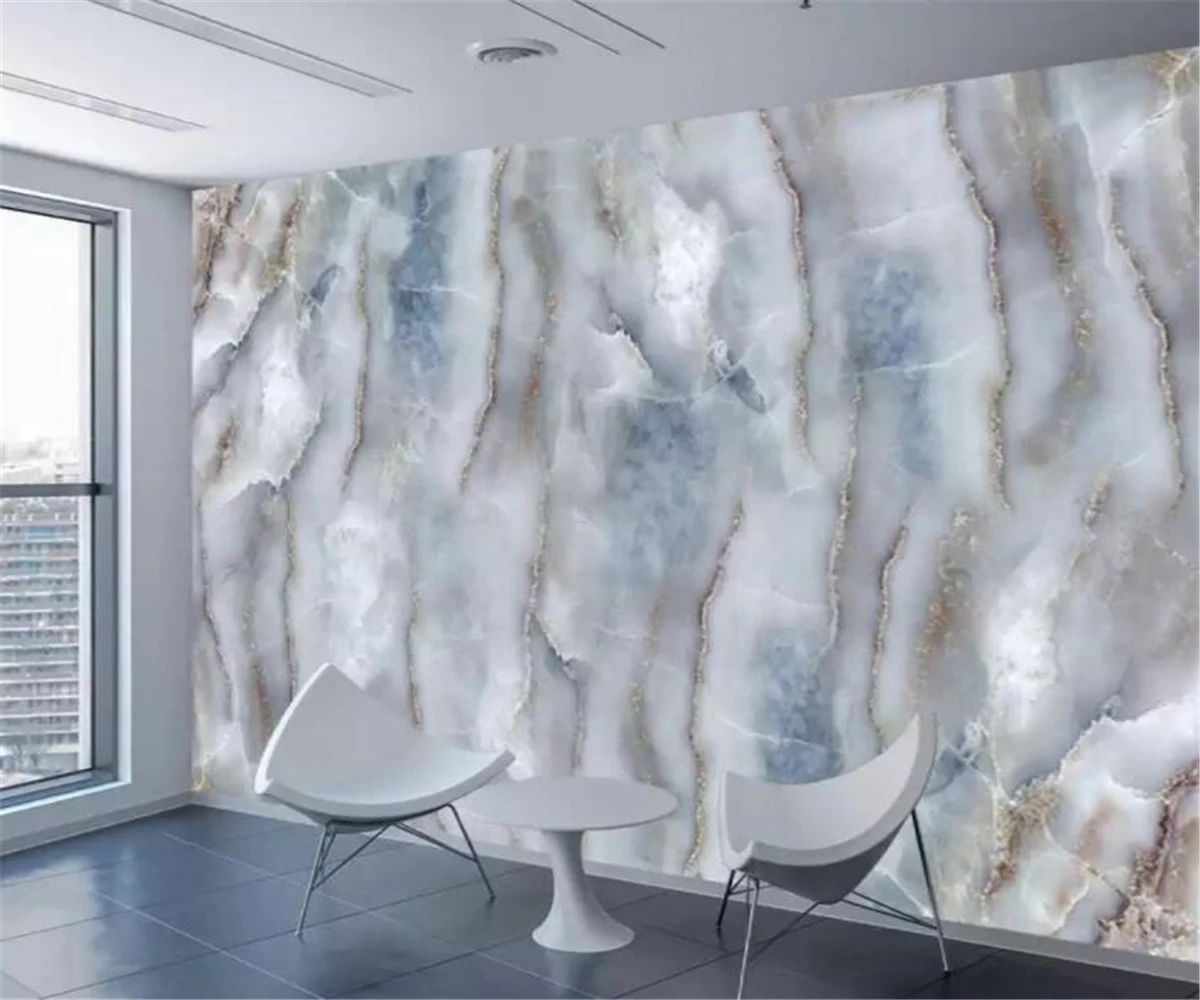 Пользовательские абстрактные атмосферные бежевые обои на фоне стены мрамора papel