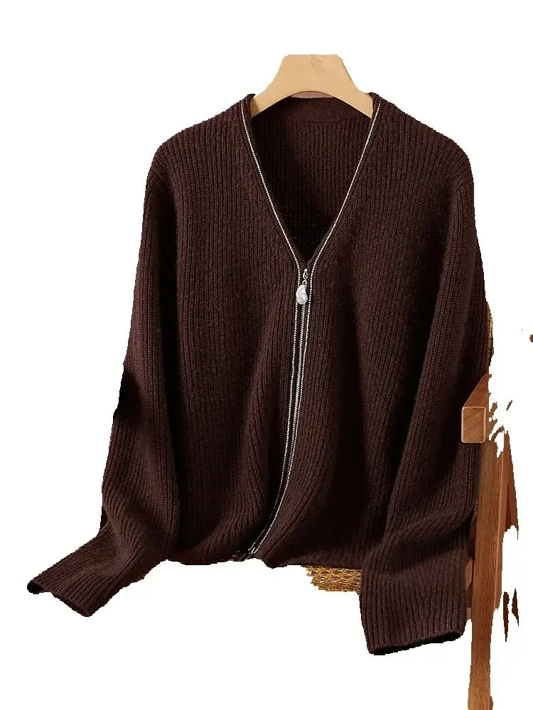 Новый женский кашемировый свитер высокого качества осенне-зимний кардиган на