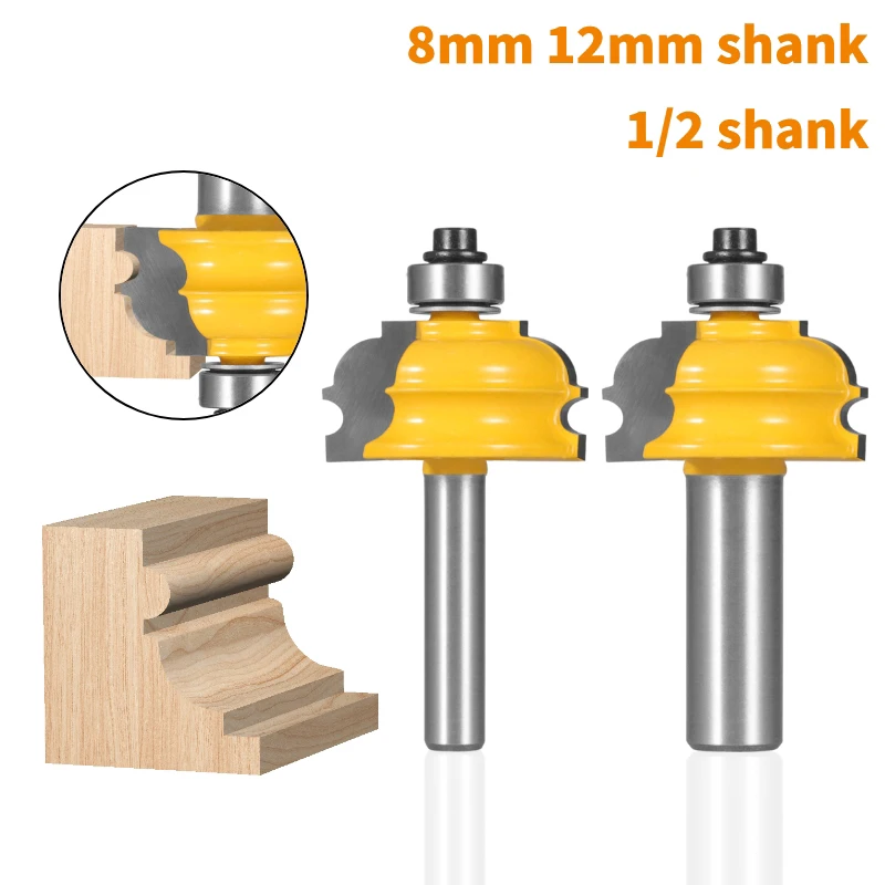 

8mm 12mm 12.7mm Shank Moulding Router Bit Woodworking Milling Cutter For Wood Face Mill