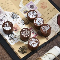 round wooden stamp seal dream in departure series creative retro diy hand ledger multi functional decorative seal stationery