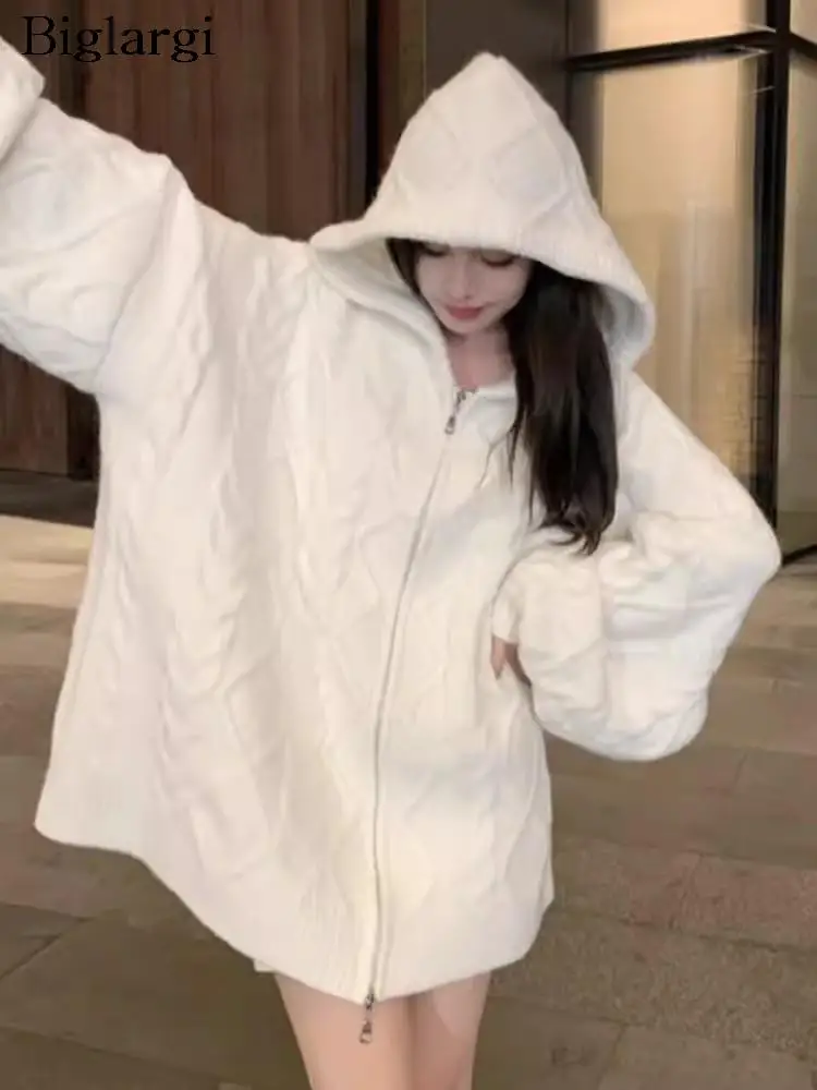 

Трикотажные осенне-зимние толстовки, свитшот, пальто, женские корейские свободные женские свитшоты, пальто, модная женская толстовка, 2023