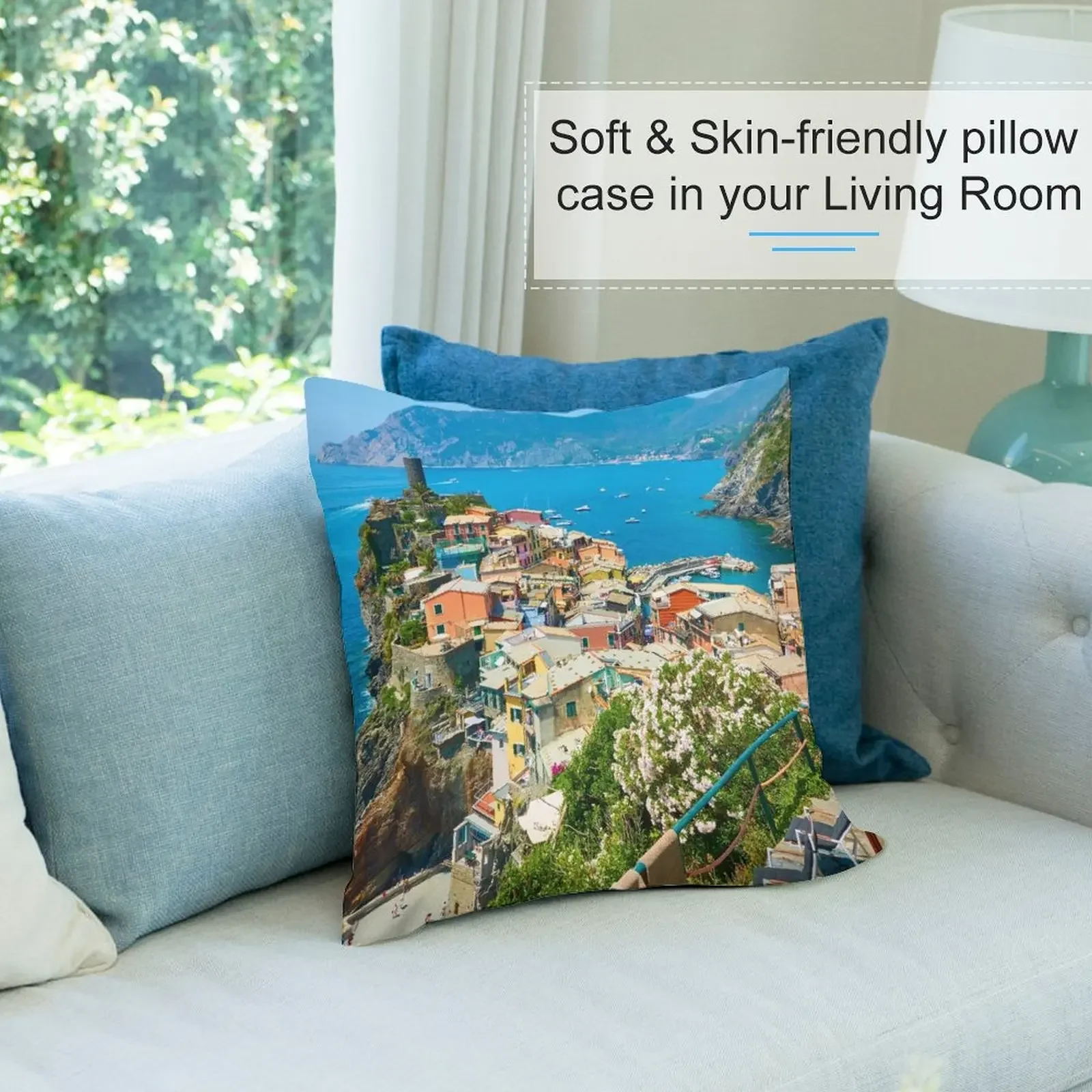 Vernazza Town in Cinque Terre Декоративная подушка Мраморный чехол для диванных подушек Чехлы