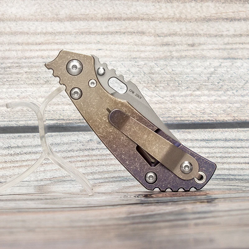 Складной нож сглаза из страйдера PT клинок CPM 20CV титановая ручка с градиентом на