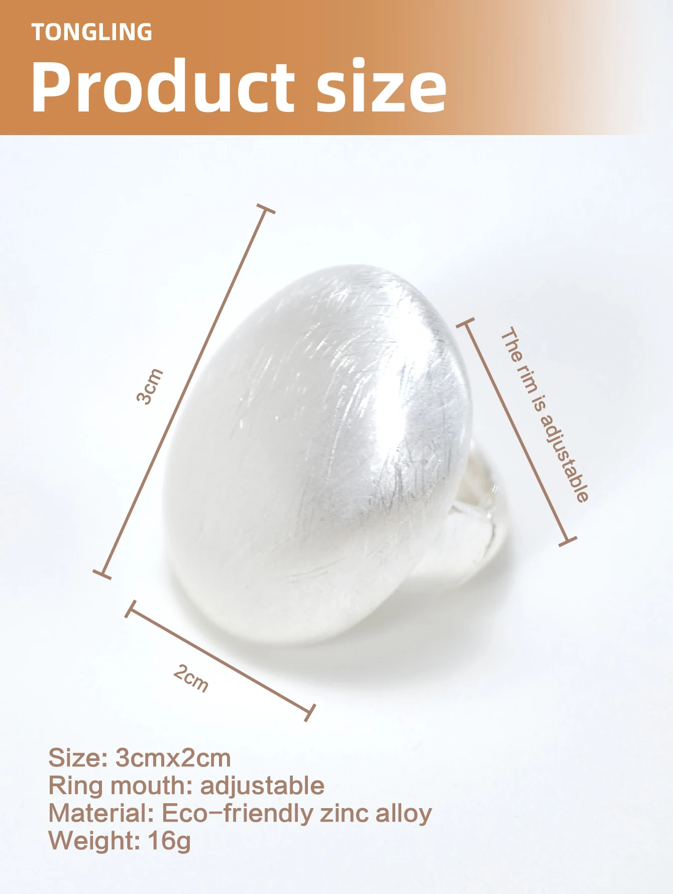 Винтажные геометрические овальные кольца для женщин матовые регулируемые